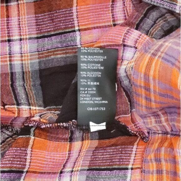 NWT Free People First Bloom Plaid Buttoned Tie Front Blouse Small - Picture 15 of 16